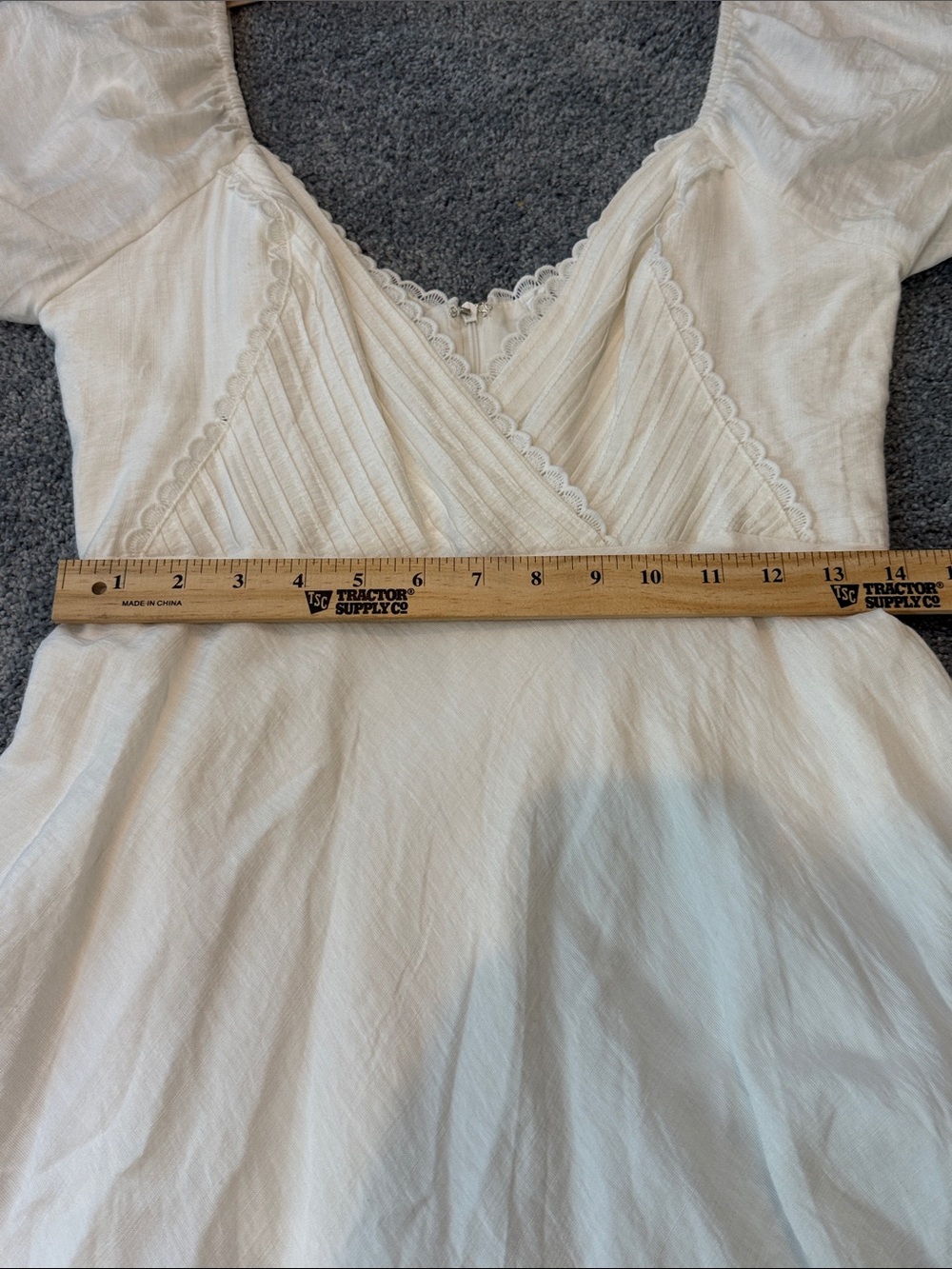 Saints + Secrets White Babydoll Mini Dress Large NWT | Cottagecore Boho - Picture 9 of 10